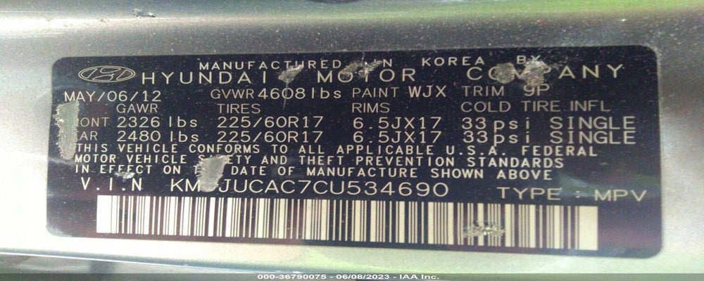KM8JUCAC7CU534690 2012 HYUNDAI TUCSON photo no. 9