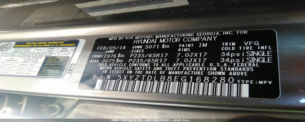 5XYZTDLB8EG168280 2014 HYUNDAI SANTA FE SPORT photo no. 9
