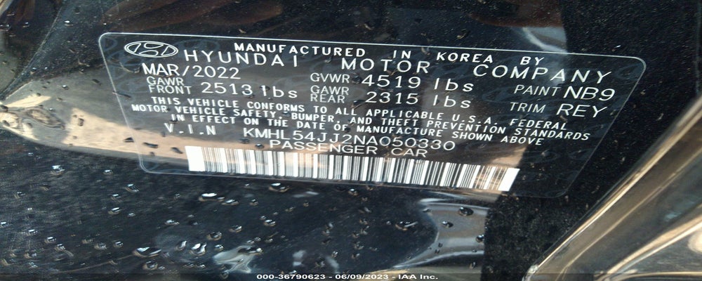 KMHL54JJ2NA050330 2022 HYUNDAI SONATA HYBRID photo no. 9