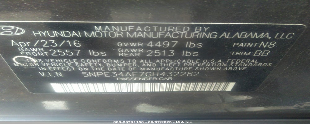 5NPE34AF7GH432282 2016 HYUNDAI SONATA photo no. 9