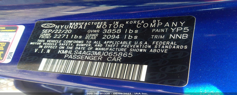 KMHLS4AG3MU065865 2021 HYUNDAI ELANTRA photo no. 9