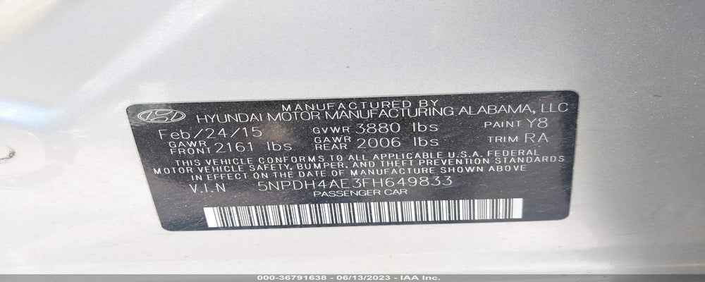 5NPDH4AE3FH649833 2015 HYUNDAI ELANTRA photo no. 9