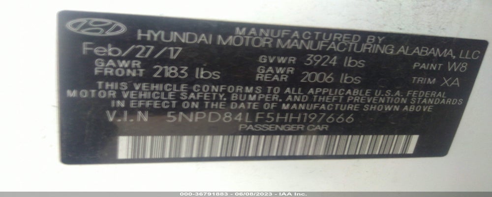 5NPD84LF5HH197666 2017 HYUNDAI ELANTRA photo no. 9