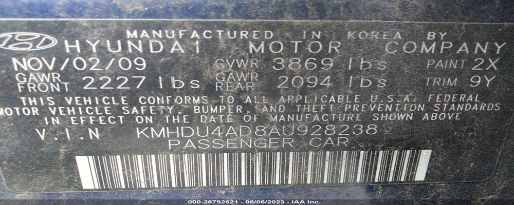 KMHDU4AD8AU928238 2010 HYUNDAI ELANTRA photo no. 9