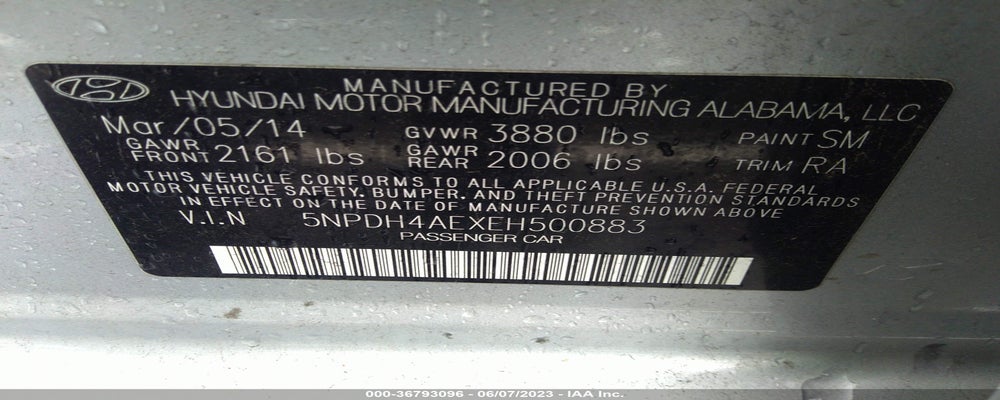 5NPDH4AEXEH500883 2014 HYUNDAI ELANTRA photo no. 9