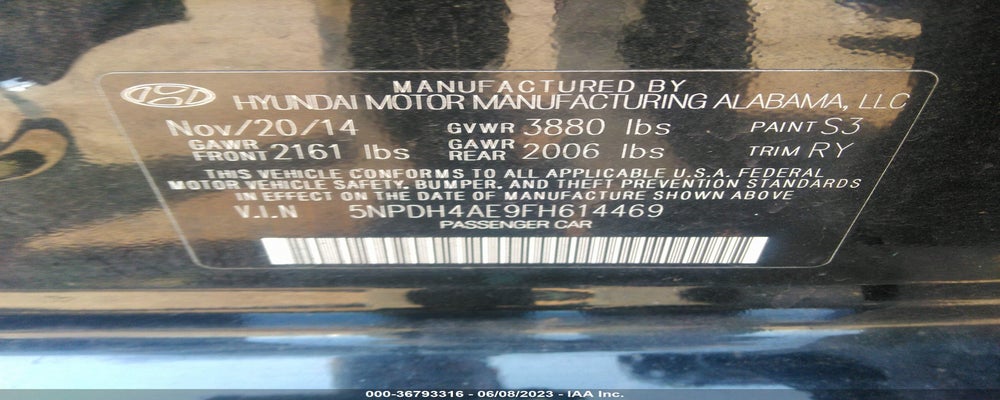 5NPDH4AE9FH614469 2015 HYUNDAI ELANTRA photo no. 9