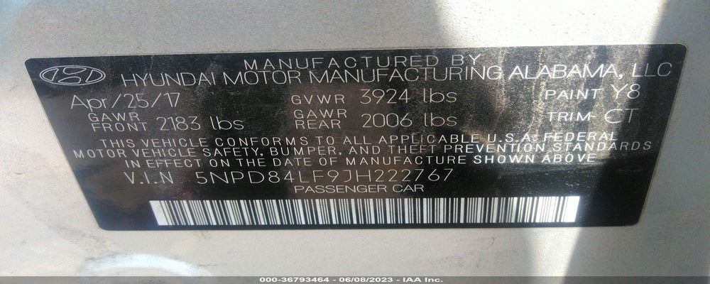5NPD84LF9JH222767 2018 HYUNDAI ELANTRA photo no. 9