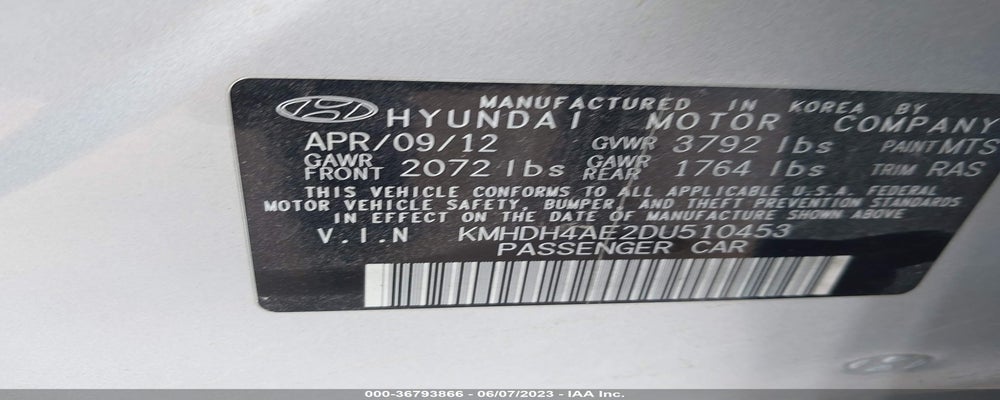 KMHDH4AE2DU510453 2013 HYUNDAI ELANTRA photo no. 9