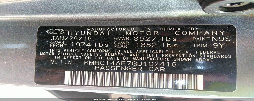 KMHCT4AE7GU102416 2016 HYUNDAI ACCENT photo no. 9