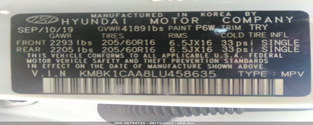 KM8K1CAA8LU458635 2020 HYUNDAI KONA photo no. 9