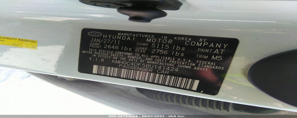 KMHGC4DF5BU141424 2011 HYUNDAI GENESIS photo no. 9