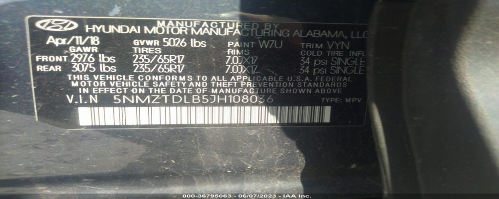 5NMZTDLB5JH108036 2018 HYUNDAI SANTA FE SPORT photo no. 9