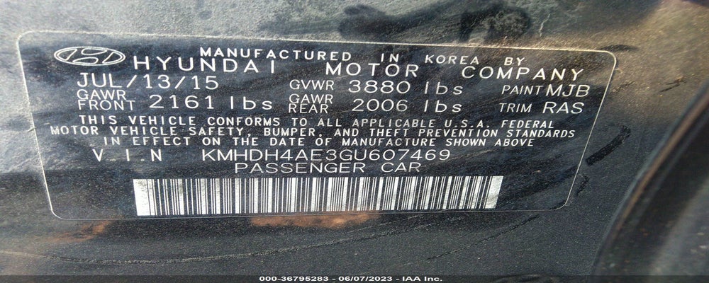 KMHDH4AE3GU607469 2016 HYUNDAI ELANTRA photo no. 9