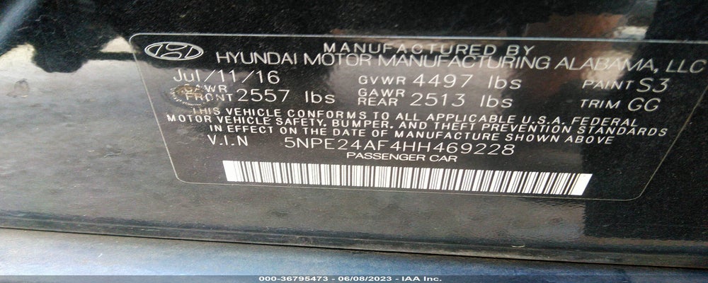 5NPE24AF4HH469228 2017 HYUNDAI SONATA photo no. 9