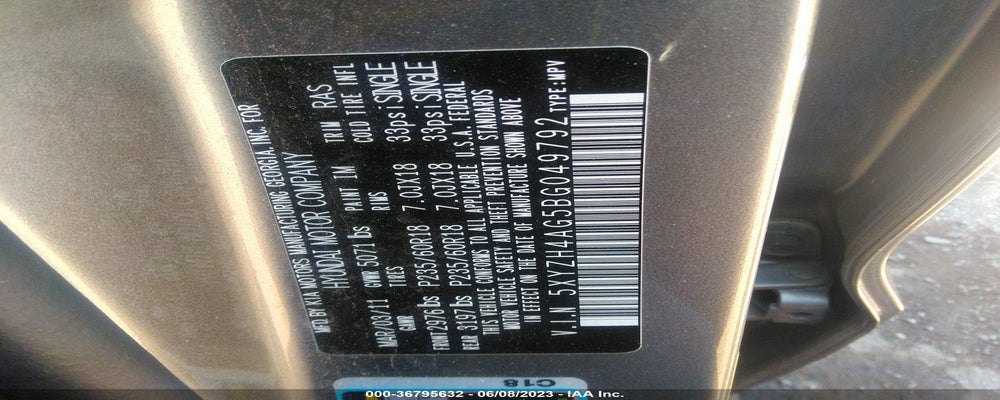 5XYZH4AG5BG049792 2011 HYUNDAI SANTA FE photo no. 9