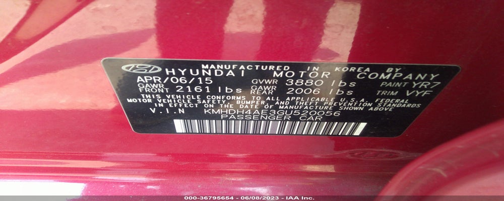 KMHDH4AE3GU520056 2016 HYUNDAI ELANTRA photo no. 9