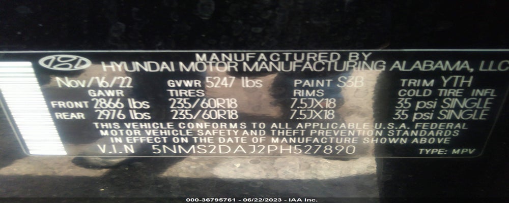 5NMS2DAJ2PH527890 2023 HYUNDAI SANTA FE photo no. 9