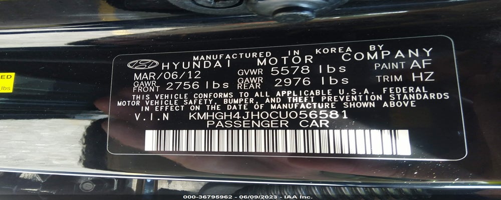 KMHGH4JH0CU056581 2012 HYUNDAI EQUUS photo no. 9