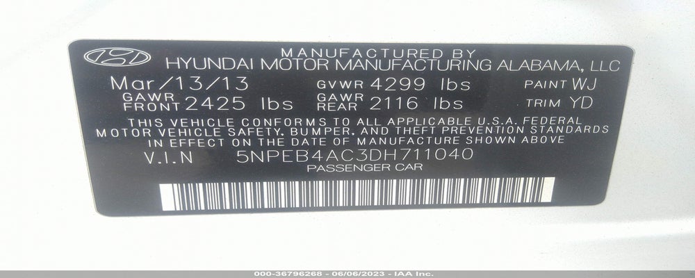 5NPEB4AC3DH711040 2013 HYUNDAI SONATA photo no. 9