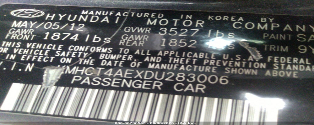KMHCT4AEXDU283006 2013 HYUNDAI ACCENT photo no. 9
