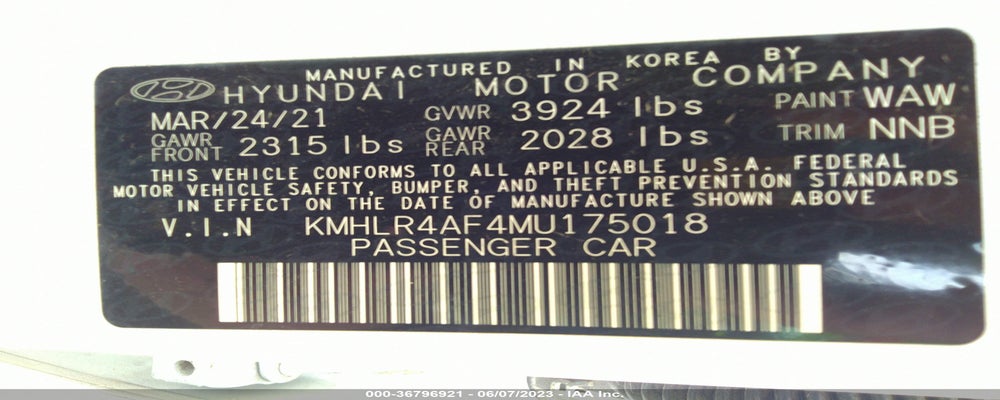 KMHLR4AF4MU175018 2021 HYUNDAI ELANTRA photo no. 9
