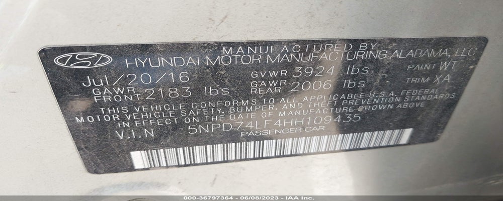 5NPD74LF4HH109435 2017 HYUNDAI ELANTRA photo no. 9