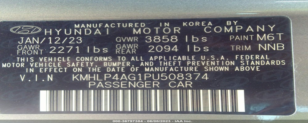 KMHLP4AG1PU508374 2023 HYUNDAI ELANTRA photo no. 9