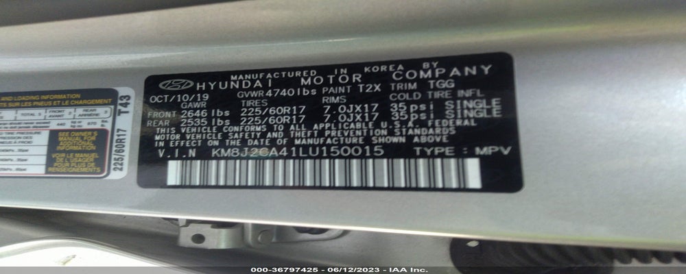 KM8J2CA41LU150015 2020 HYUNDAI TUCSON photo no. 9