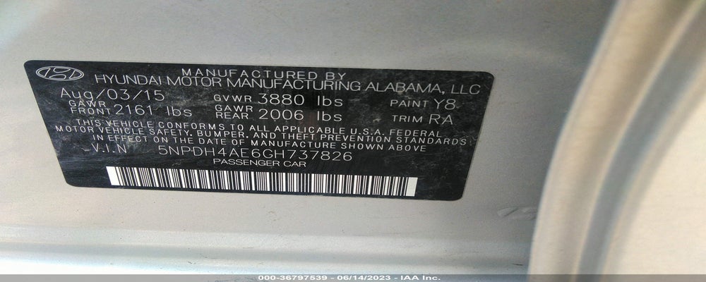 5NPDH4AE6GH737826 2016 HYUNDAI ELANTRA photo no. 9
