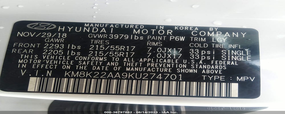 KM8K22AA9KU274701 2019 HYUNDAI KONA photo no. 9