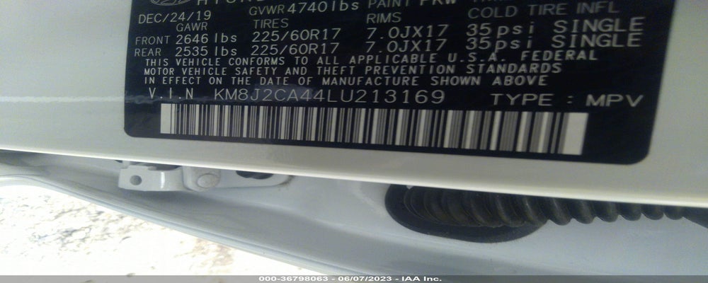 KM8J2CA44LU213169 2020 HYUNDAI TUCSON photo no. 9