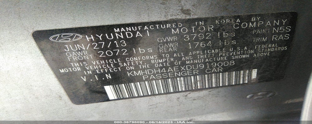 KMHDH4AEXDU919008 2013 HYUNDAI ELANTRA photo no. 9