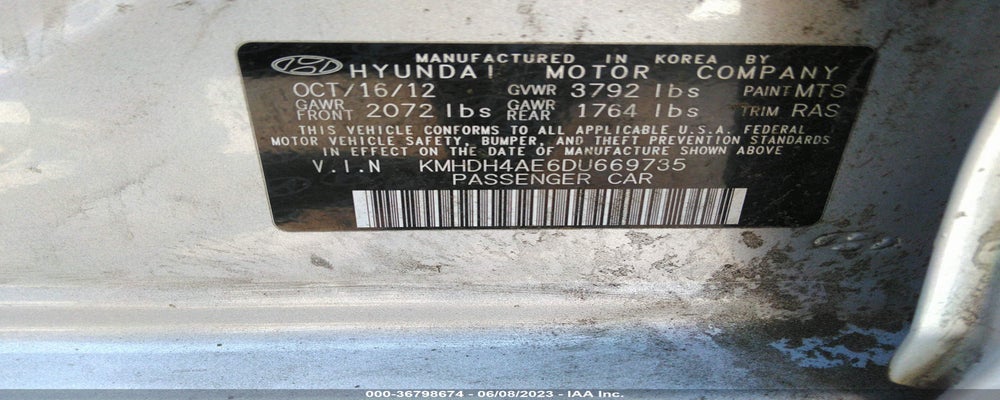 KMHDH4AE6DU669735 2013 HYUNDAI ELANTRA photo no. 9