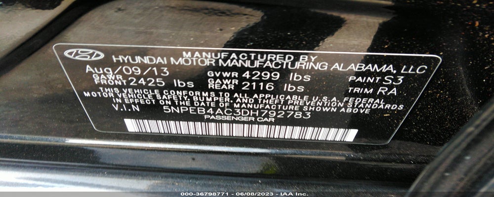 5NPEB4AC3DH792783 2013 HYUNDAI SONATA photo no. 9