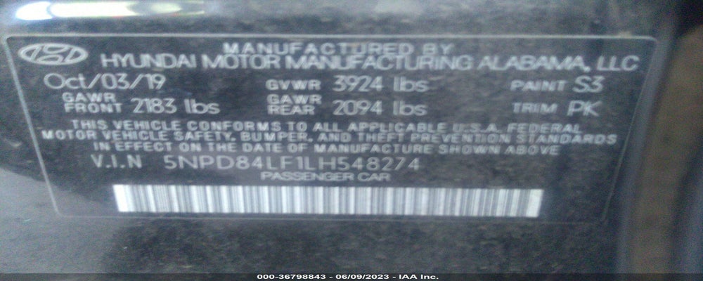 5NPD84LF1LH548274 2020 HYUNDAI ELANTRA photo no. 9