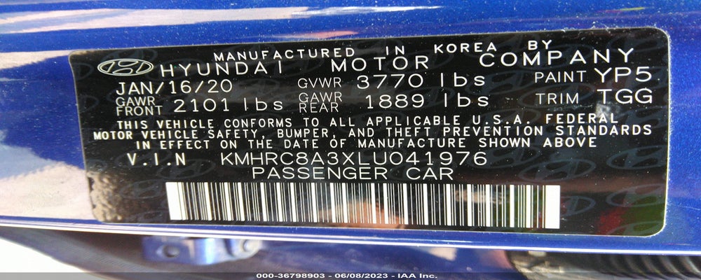 KMHRC8A3XLU041976 2020 HYUNDAI VENUE photo no. 9