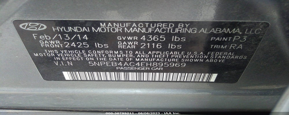 5NPEB4AC4EH895969 2014 HYUNDAI SONATA photo no. 9
