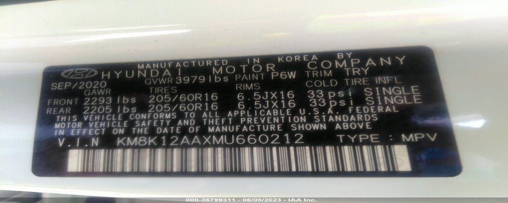 KM8K12AAXMU660212 2021 HYUNDAI KONA photo no. 9