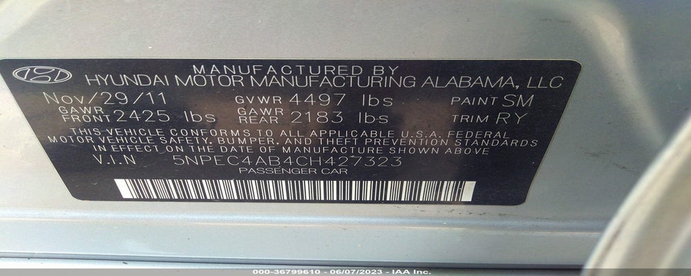 5NPEC4AB4CH427323 2012 HYUNDAI SONATA photo no. 9