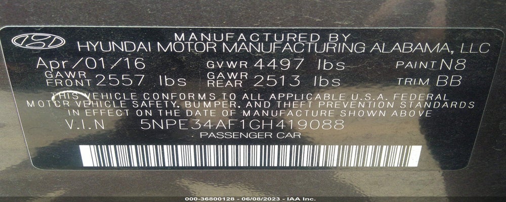 5NPE34AF1GH419088 2016 HYUNDAI SONATA photo no. 9
