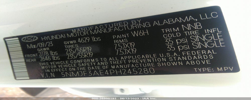 5NMJF3AE4PH245280 2023 HYUNDAI TUCSON photo no. 9