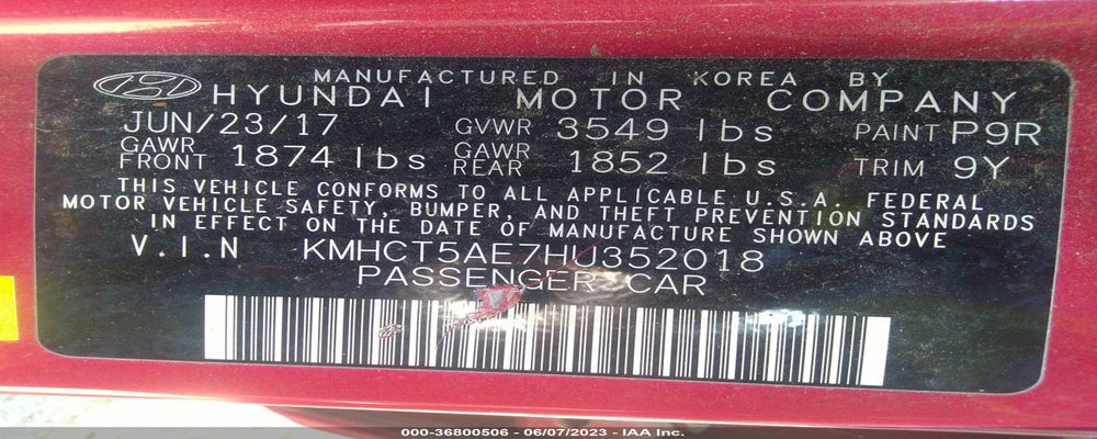 KMHCT5AE7HU352018 2017 HYUNDAI ACCENT photo no. 9