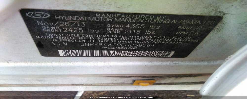 5NPEB4AC9EH859064 2014 HYUNDAI SONATA photo no. 9