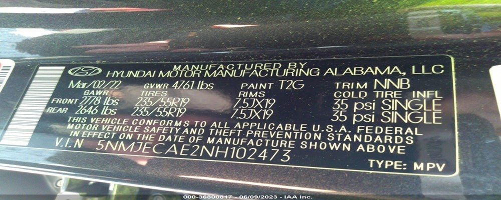 5NMJECAE2NH102473 2022 HYUNDAI TUCSON photo no. 9