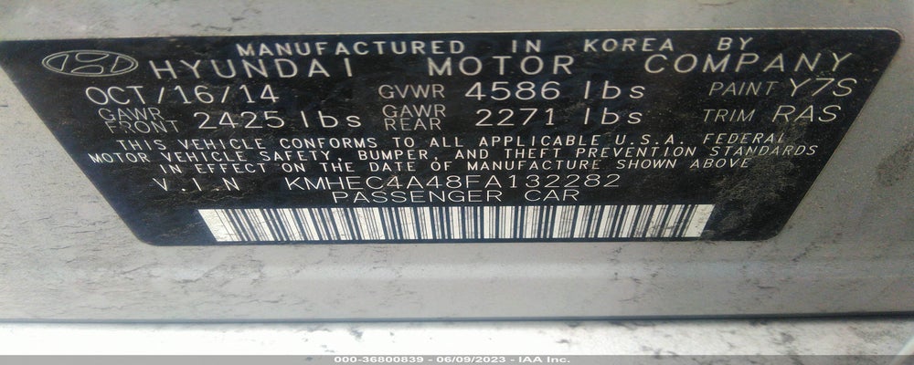 KMHEC4A48FA132282 2015 HYUNDAI SONATA HYBRID photo no. 9