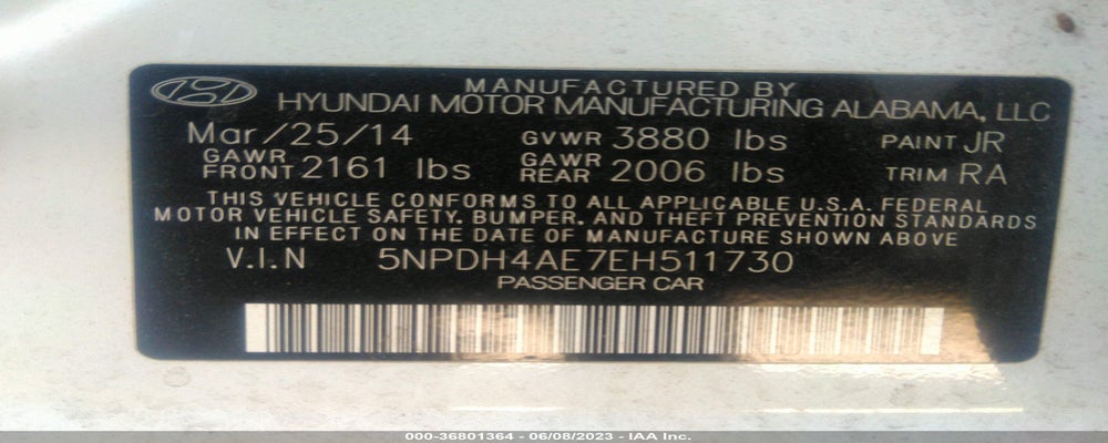 5NPDH4AE7EH511730 2014 HYUNDAI ELANTRA photo no. 9