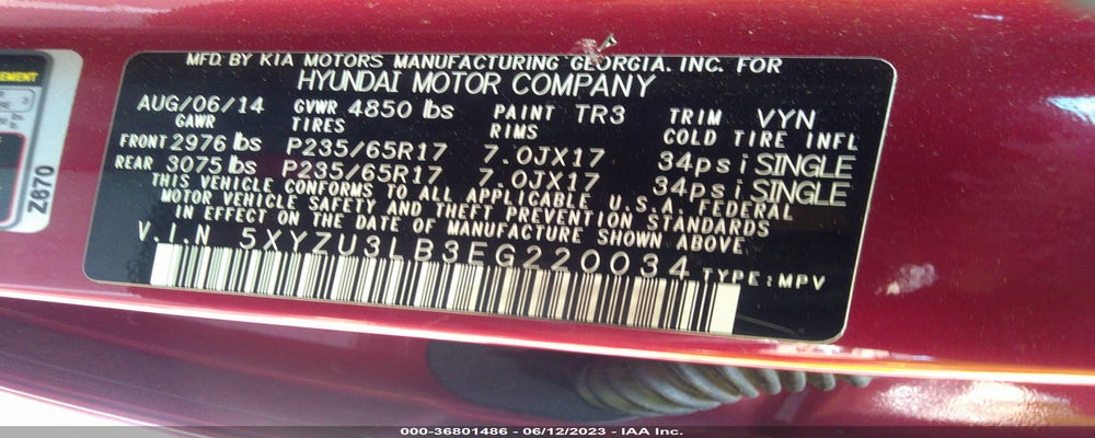 5XYZU3LB3EG220034 2014 HYUNDAI SANTA FE SPORT photo no. 9