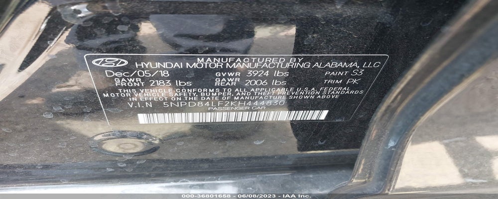 5NPD84LF2KH444830 2019 HYUNDAI ELANTRA photo no. 9