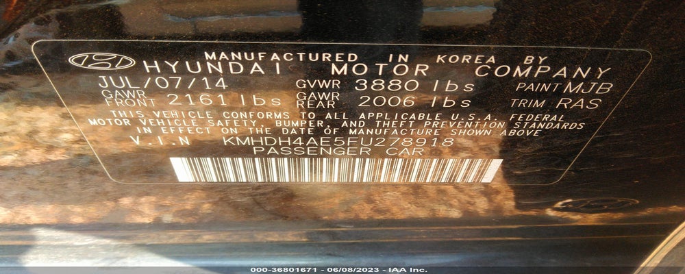 KMHDH4AE5FU278918 2015 HYUNDAI ELANTRA photo no. 9