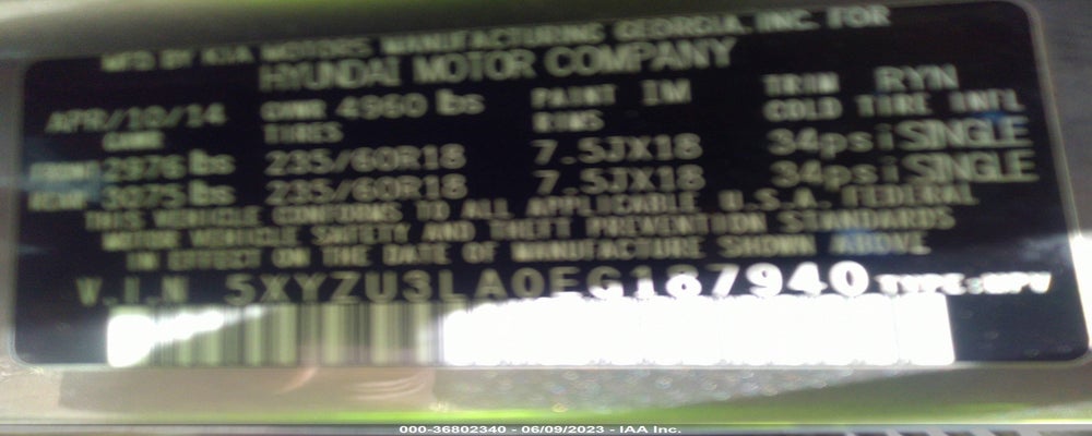 5XYZU3LA0EG187940 2014 HYUNDAI SANTA FE SPORT photo no. 9
